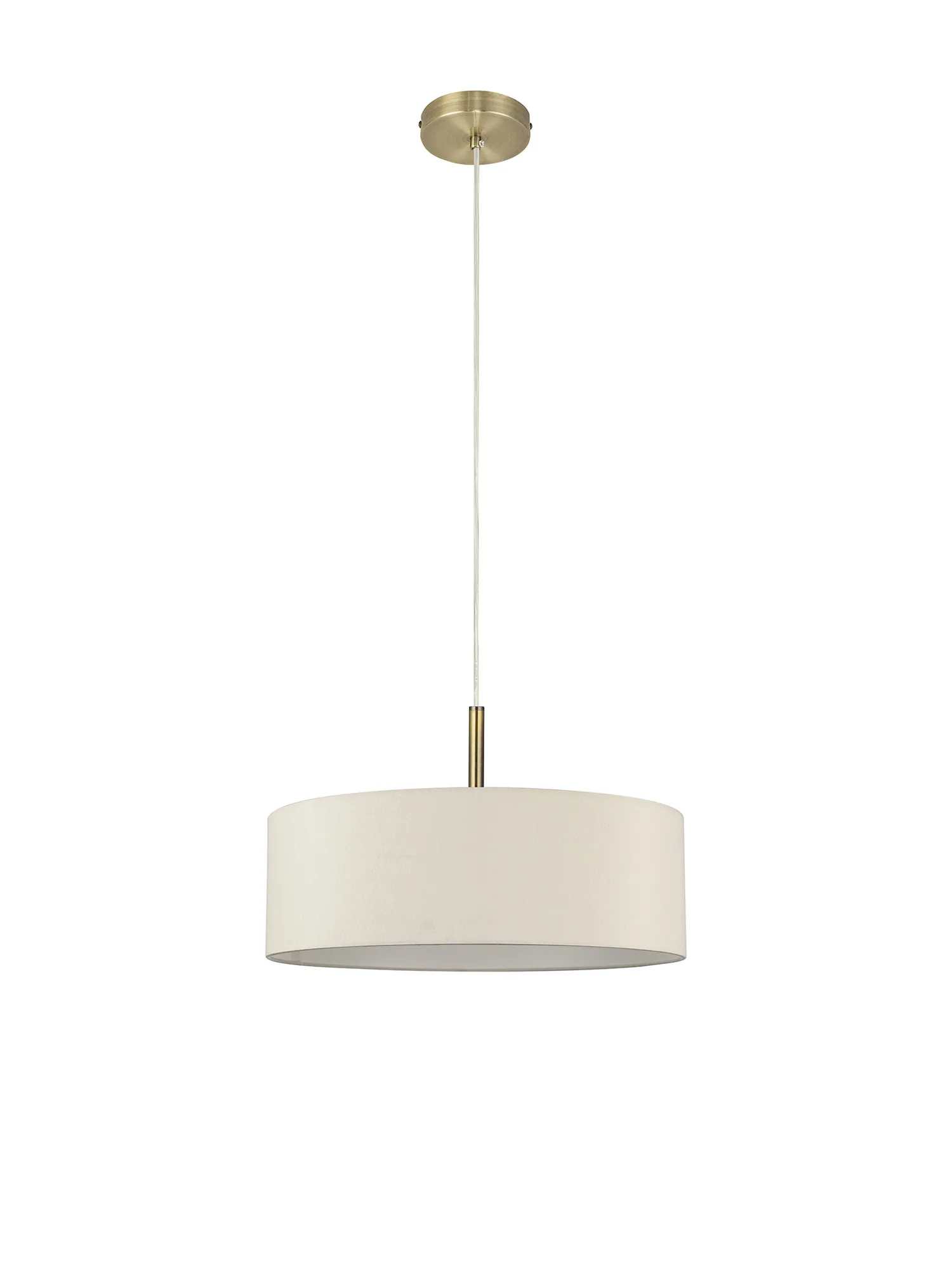 Baymont 45cm 5 Light Pendant Antique Brass, Ivory Pearl/White DK0746  Deco Baymont AB IV